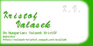 kristof valasek business card